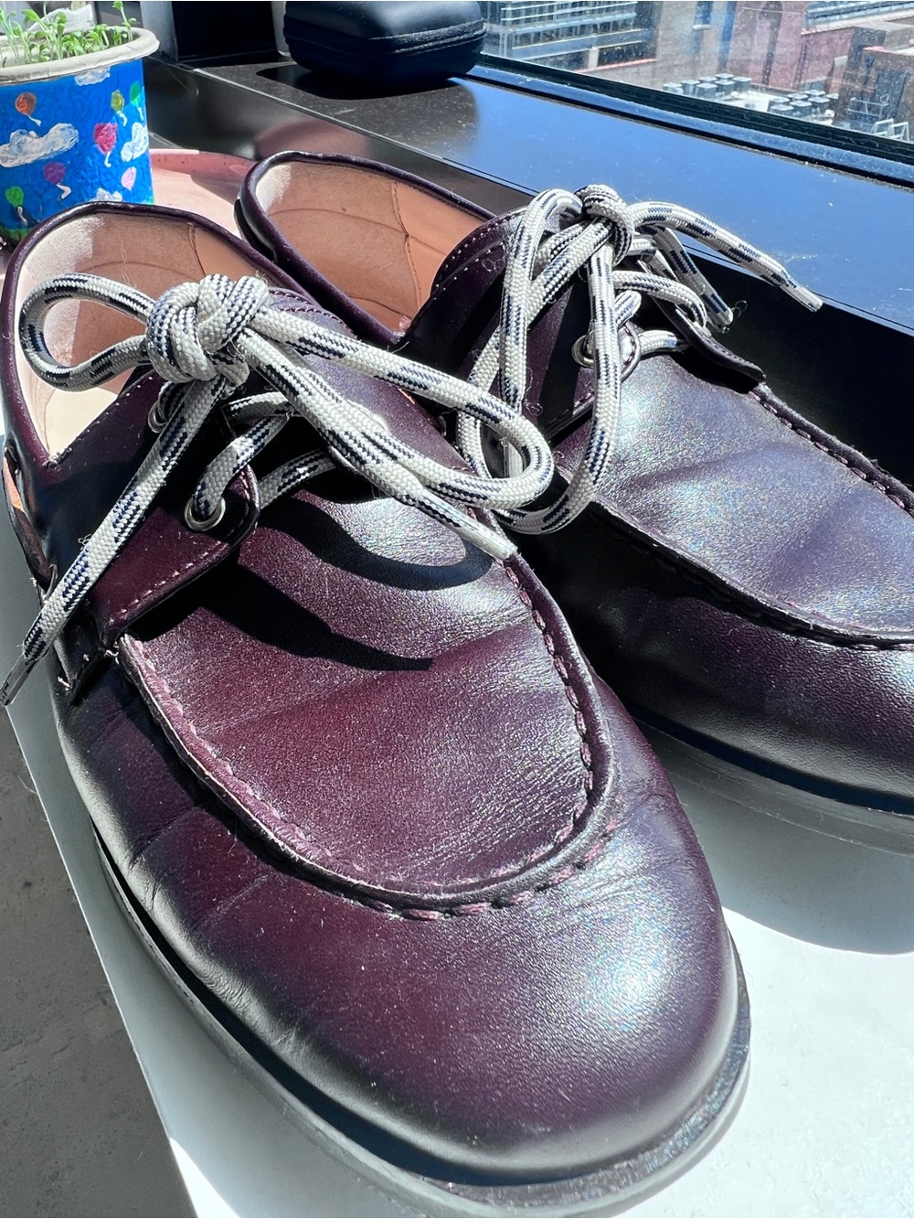 J. Crew Women's Leather Boat Shoes - Plum